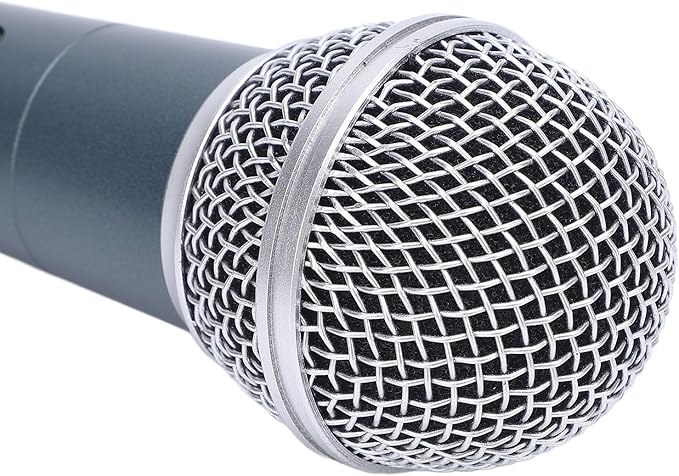 Wired Dynamic Microphone Moving Coil Cardioid Handheld with Shock Absorber for Active Speakers Mixers Amplifiers Recording (Cyan)
