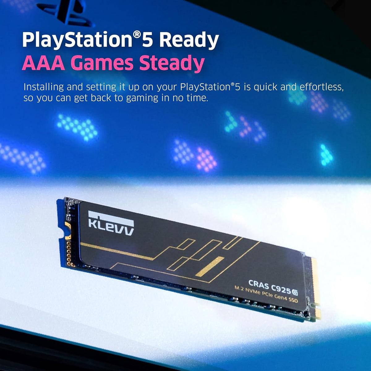 KLEVV CRAS C925G 2TB M.2 2280 NVMe PCIe Gen4x4 Internal Gaming SSD with Graphene Heatsink, Compatible with PS5, up to 7400MB/s (K02TBM2SP0-25G)