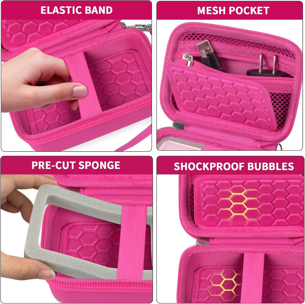 Carrying & Protective Case for Digital Camera, AbergBest 21 Mega Pixels 2.7" LCD Rechargeable HD/Kodak Pixpro/Canon PowerShot ELPH 180/190 / Sony DSCW800 / DSCW831 Cameras for Travel - Rose Red