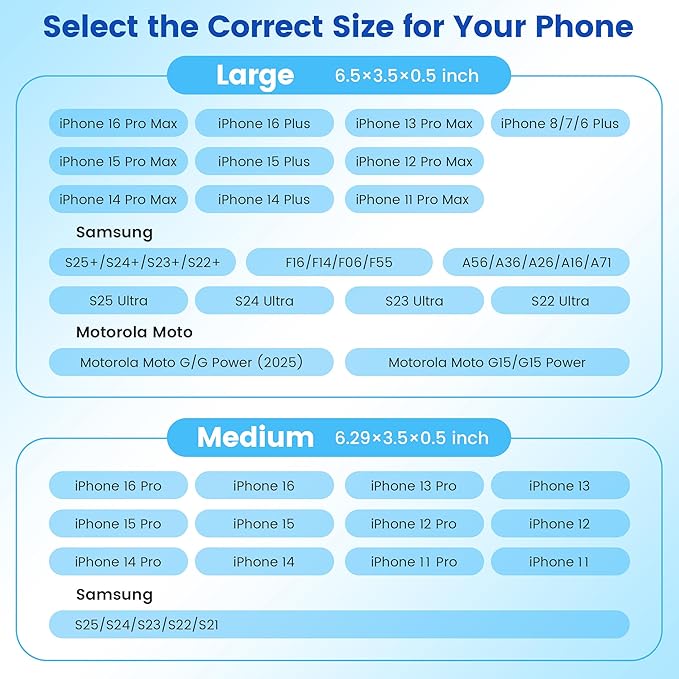 Mopaclle Nylon Cell Phone Holster for Belt, Compatible with iPhone 17 Pro Max/Air,iPhone 16 Pro Max,15 Pro Max, Galaxy S25 Plus, S24 Plus – Fits with Case On, Ideal Belt Holder for Technicians