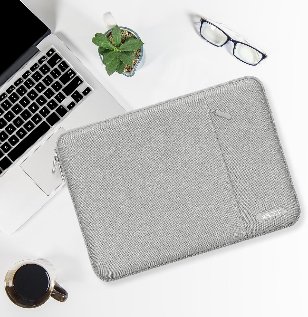 MOSISO Laptop Case 17.3 inch, 17-17.3 inch Laptop Sleeve Compatible with Dell, HP, Lenovo, Asus, Acer, Alienware, Polyester Vertical Computer Sleeve Bag with Pocket, Gray