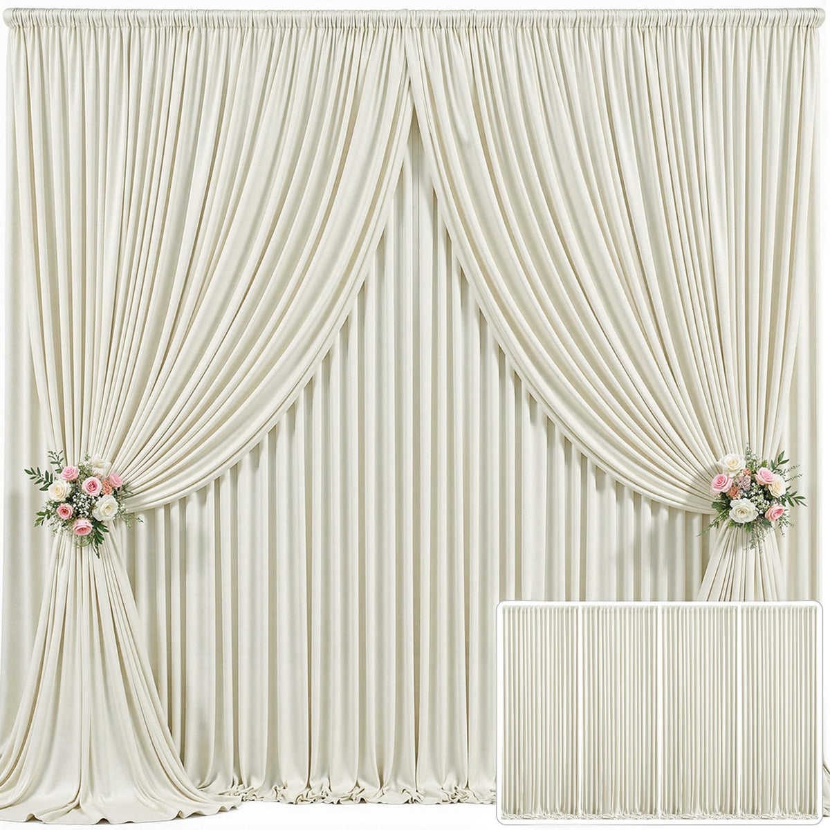 4 Panels Pink Backdrop Curtain for Parties Baby Shower Wrinkle Free Pink Photo Curtains Backdrop Drapes Fabric Decoration for We