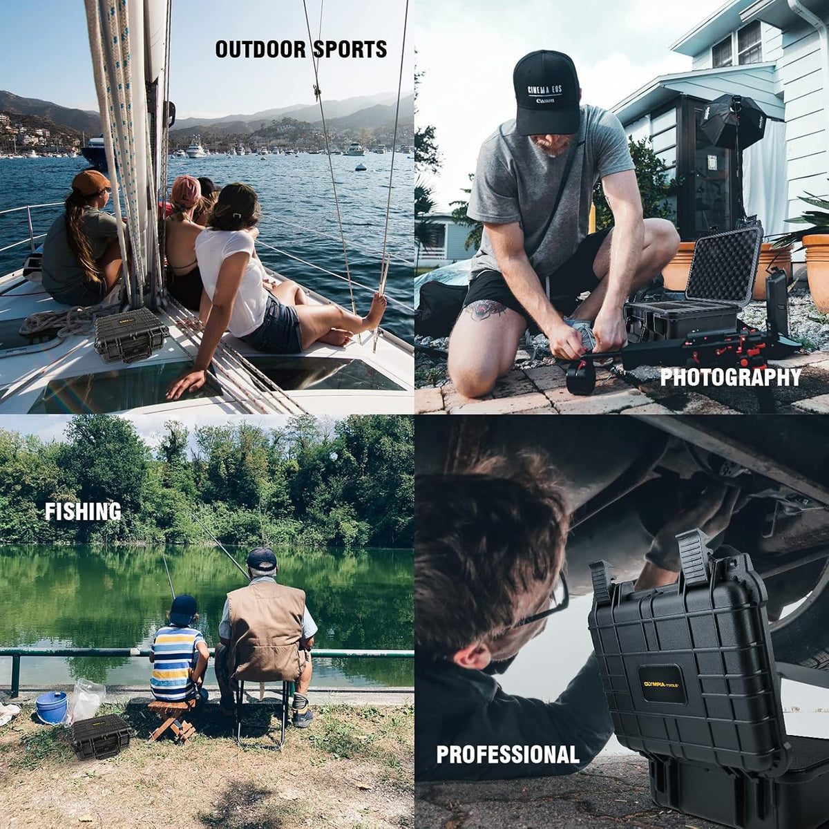 Olympia 13.47" Waterproof Hard Case with DIY Customizable Foam, Fit use of Gear, Equiment, Camera and so on