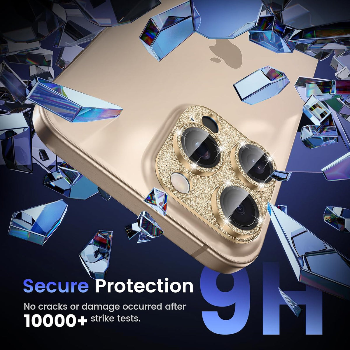 Tensea for iPhone 16 Pro/iPhone 16 Pro Max/iPhone 15 Pro/iPhone 15 Pro Max Camera Lens Protector, Metal Aluminum Alloy Tempered Glass Cover Camera Screen Protector Accessories, Case Friendly