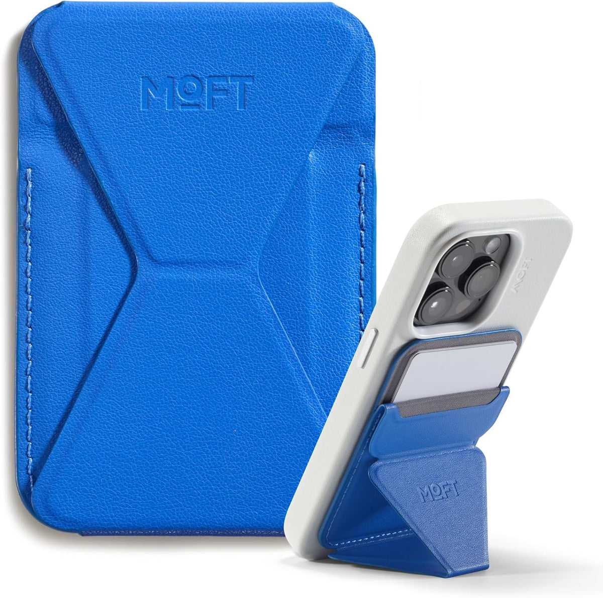 MOFT Magnetic Wallet Stand Compatible with iPhone 16/15/14/13/12 Series, Angle Adjustment & Magsafe Compatible MOVAS Phone Stand,Sapphire