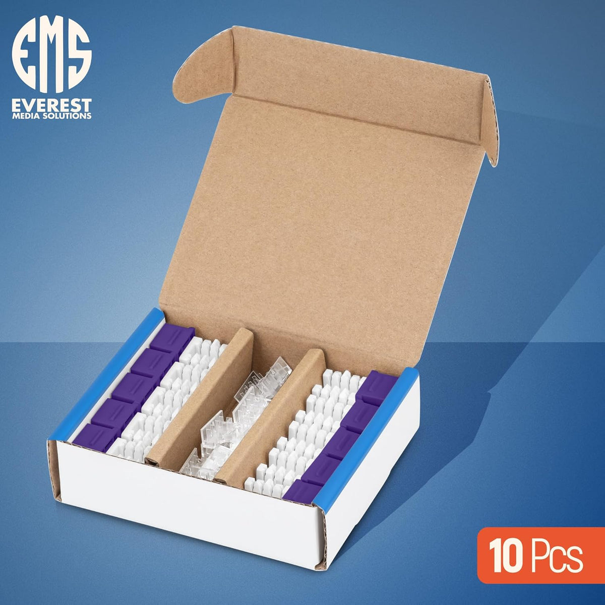 Everest 90° Angled RJ45 Cat6 Keystone Jacks 10-Pack in Purple - Slim Profile Female RJ45 Connectors - Cat 6 Keystone Jack - Compatible with 90° Angled Speed Termination Tool - easyJACK (B094WB91H3)