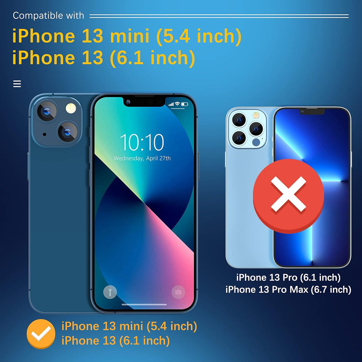 UniqueMe [3 Pack Compatible with iPhone 13 6.1" / iPhone 13 Mini 5.4" Camera Lens Protector Tempered Glass, [Case Friendly][New Version][Scratch-Resistant][Easy Installation] - Blue Circle