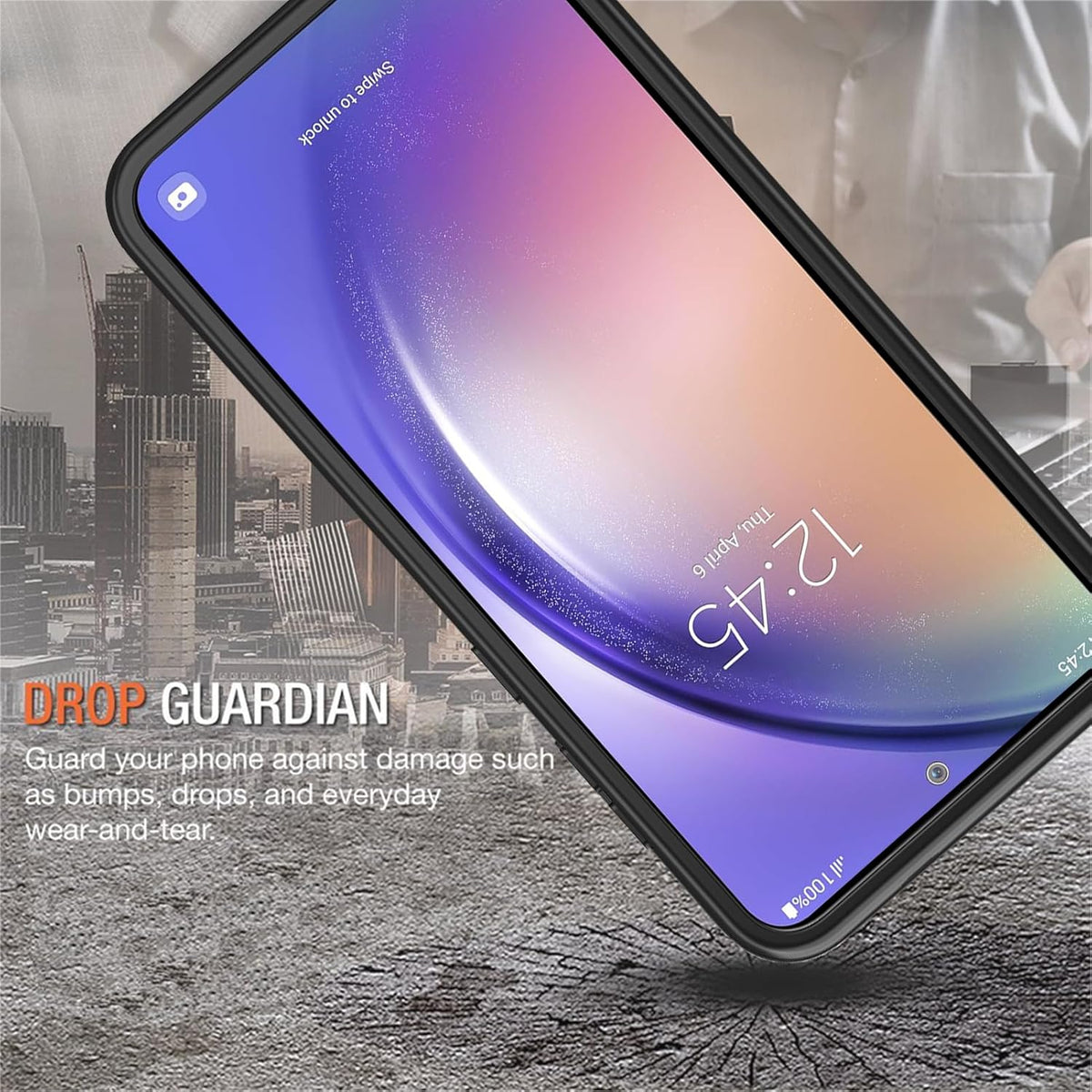 Battery Case for Galaxy A54,Enhanced [12000mAh]Ultra Thin Portable Protective Qi Wireless Charging Case Compatible with Galaxy A54 (6.4inch) Rechargeable Extended Battery Charger Case (Black)