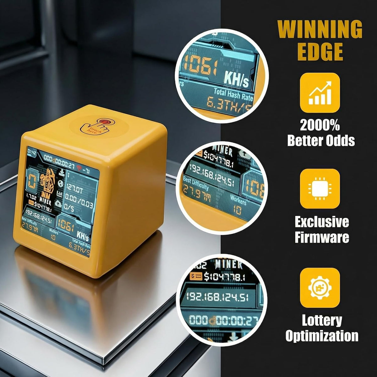 Hizusoa V2 ESP32 1060 Nerdminer NM Smart TV BTC Solo Lottery Miner Lower Power Consumption Hashrate Reach KH/s Silent
