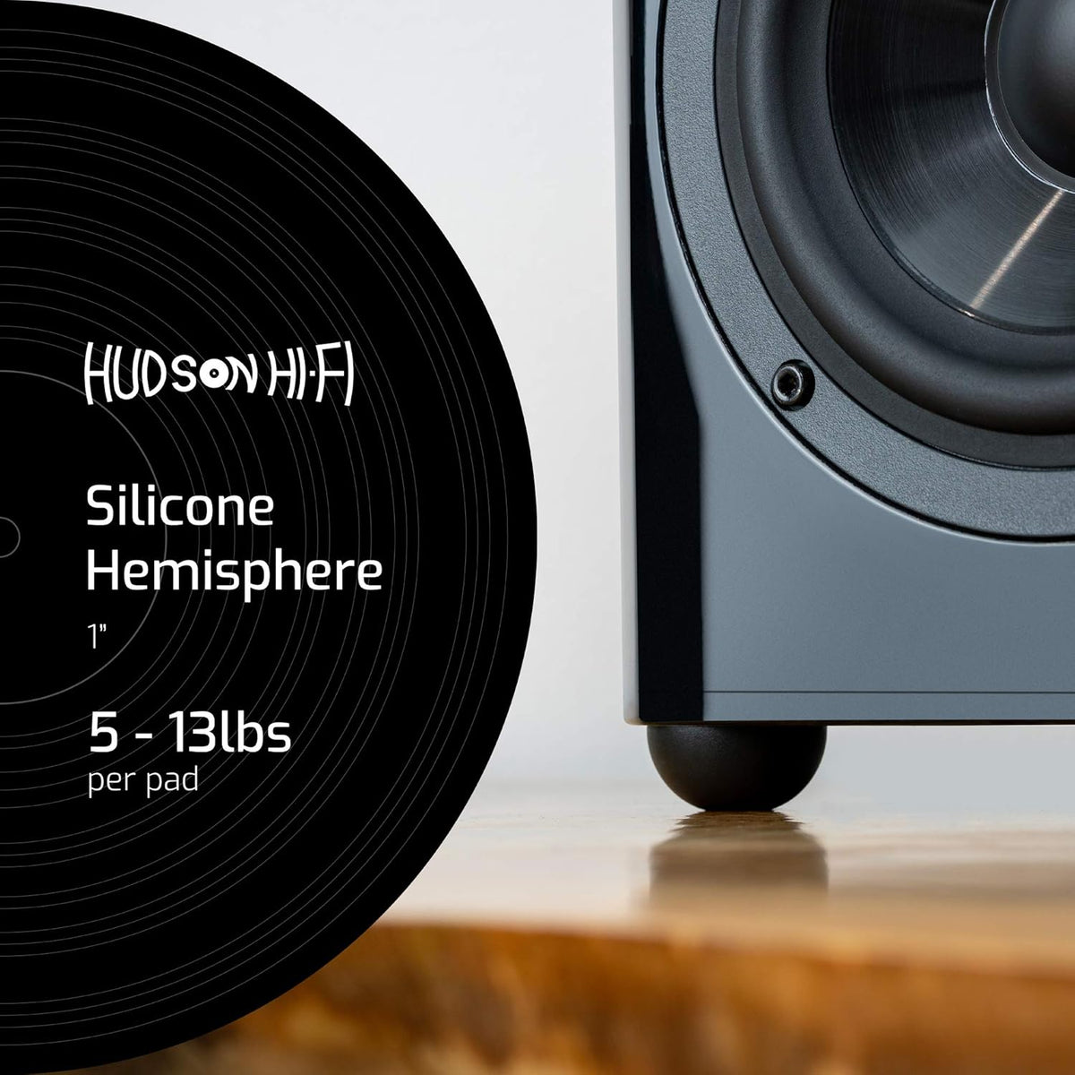 1" Platinum Silicone Speaker Isolation Pads - 8-Pack Non-Skid Speaker Pads with Adhesive, Speaker Isolation Feet for Record Player Isolation - Turntable Feet and Subwoofer Isolation Pad - 20 Duro