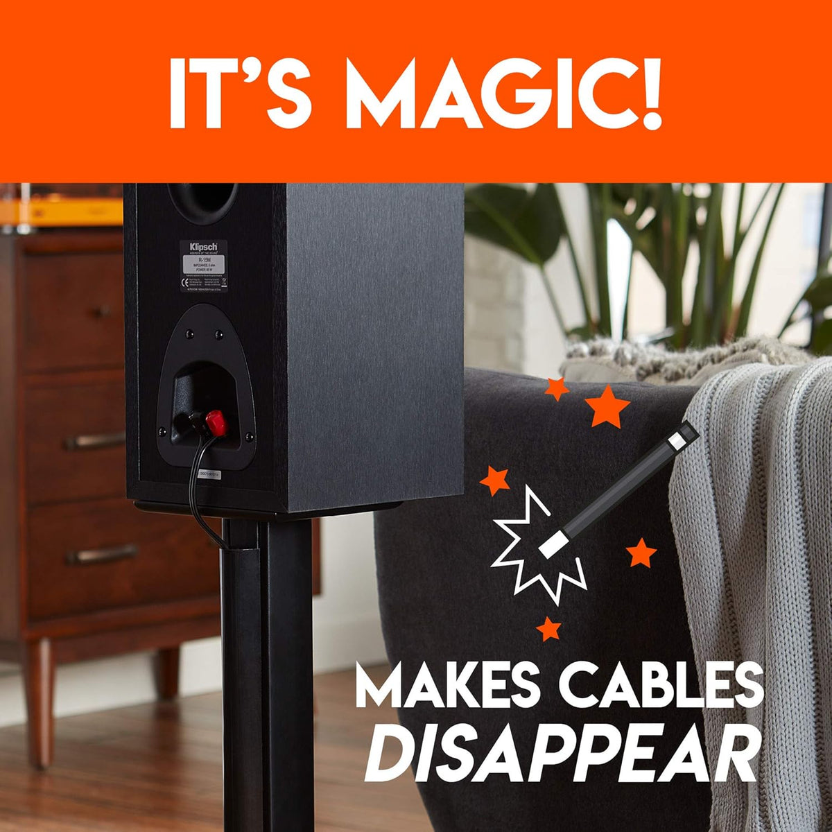 ECHOGEAR Premium Universal Floor Speaker Stands - Vibration-Absorbing MDF Design Works with Edifier, Polk, & Other Bookshelf Speakers Or Studio Monitors - Includes Sound Iso Pads & Carpet Spikes