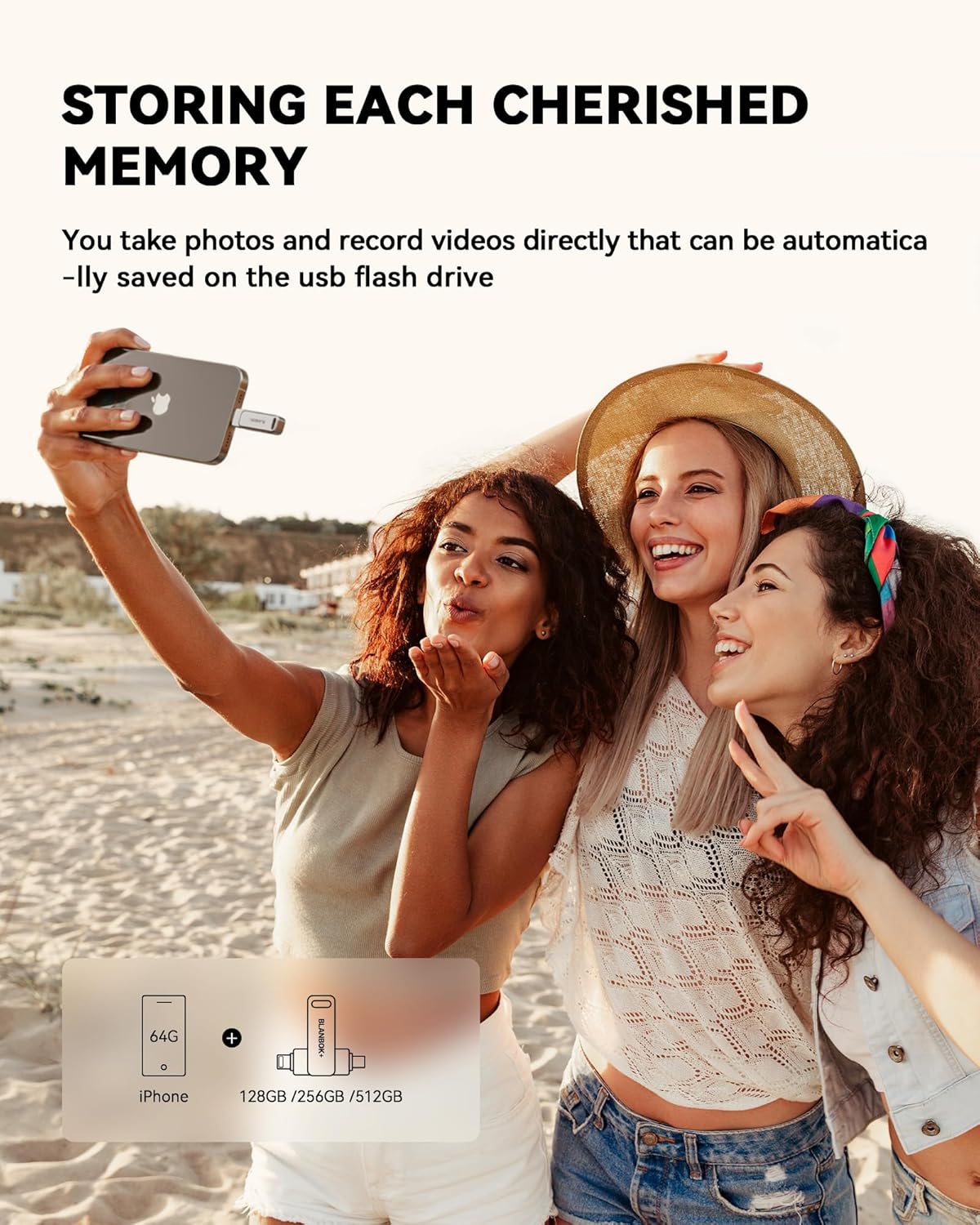 MFi Certified 128GB Flash Drive for iPhone Photo Stick, USB Thumb Drive Memory Stick High Speed USB Drive Photo Storage for iPhone Flash Drive Compatible for iPhone/iPad/Android/PC