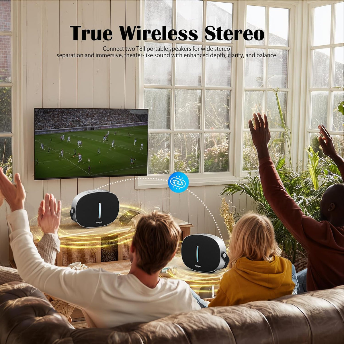 Bluetooth Speaker Loud, W-KING T8II Portable Bluetooth Speakers Wireless, 96W Peak Powerful Outdoor Boombox Subwoofer, Deep Bass/Clear Sound, BT5.4/Fast Charging/PowerBank/USB/AUX, Party Large Speaker
