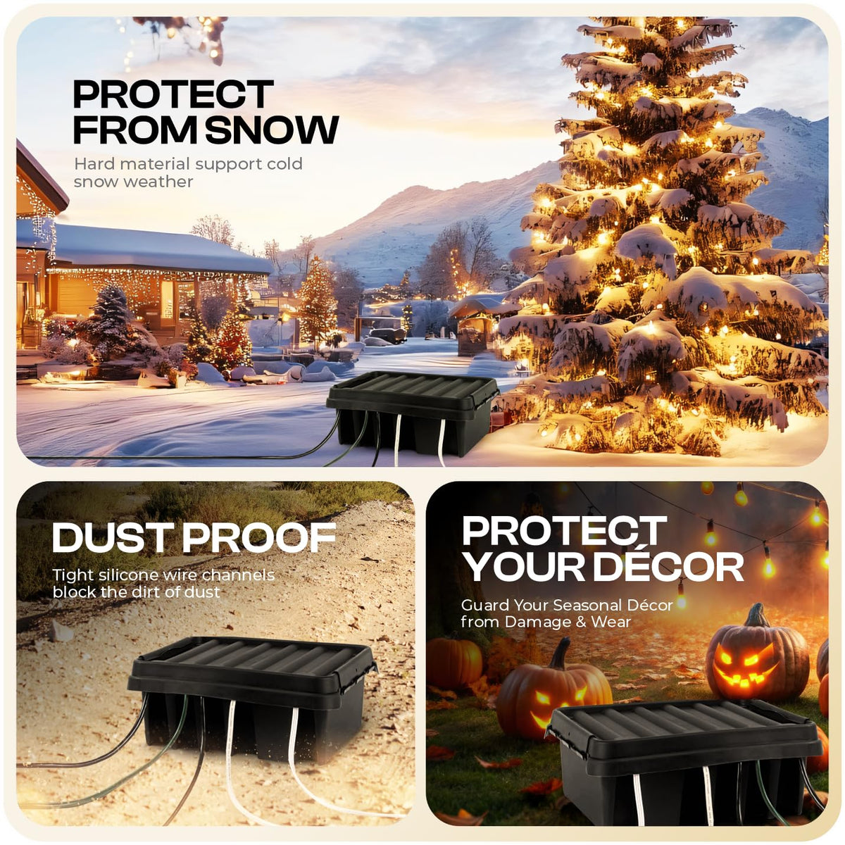 SockitBox - The Original Weatherproof Connection Box - Indoor & Outdoor Electrical Power Cord Enclosure for Timers, Extension Cables, Transformers