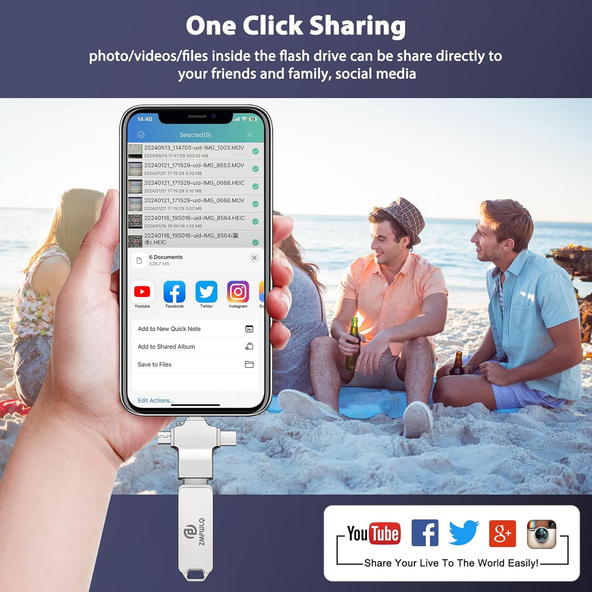 Photo Stick 256GB-Auto-Secure-Backup-USB-Flash-Drive-Saver-Memory-Stick-Photo-Finder for Phone/iPhone/iPad/Android/PC-4-in-1-Thumb-Drive-External-Storage for All Devices,Backup Photos,Videos,Contacts