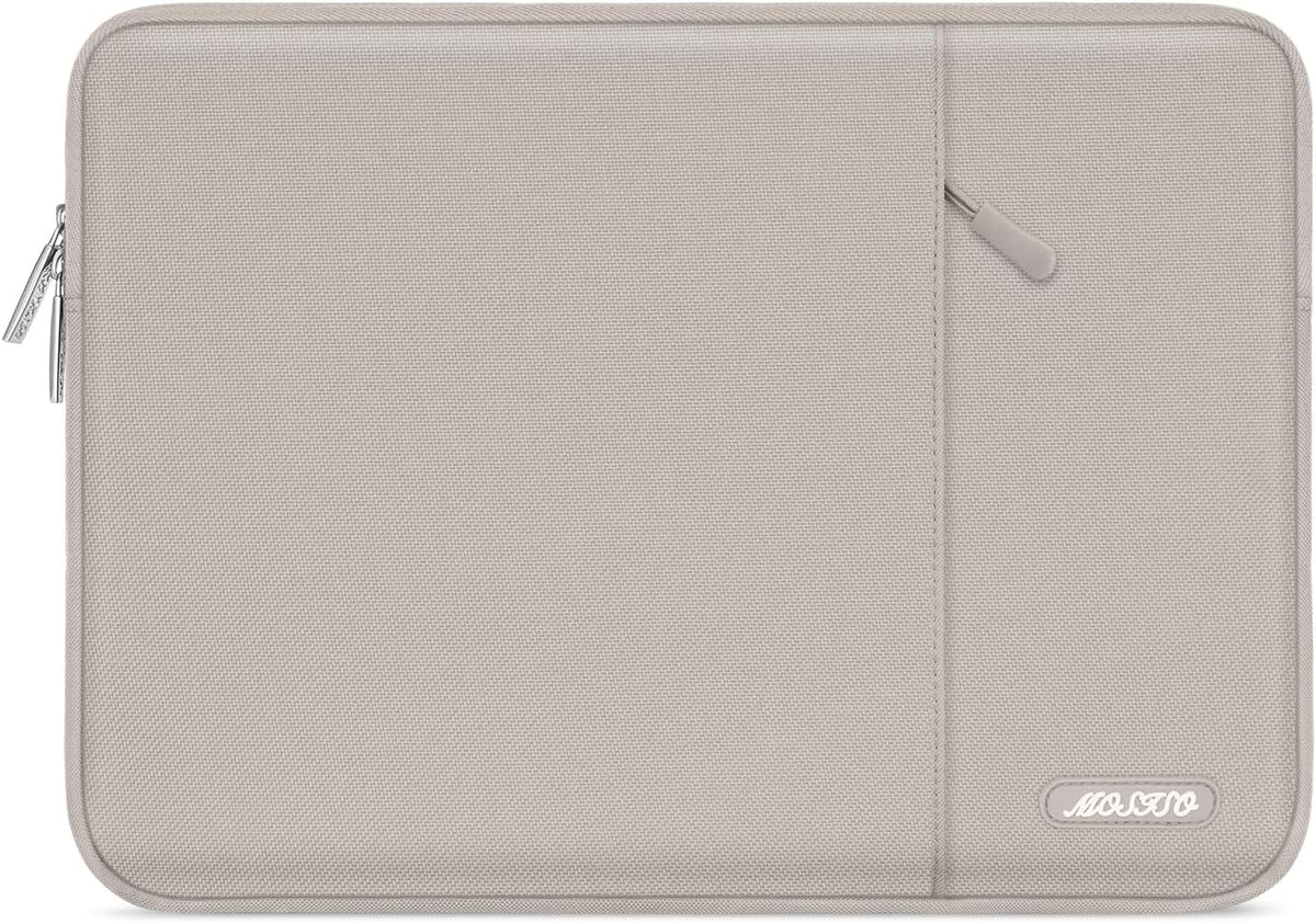 MOSISO Laptop Case 13.3 inch, 13-13.3 inch Laptop Sleeve Compatible with MacBook Air/Pro 13 / Pro 14, HP Dell ASUS Lenovo Notebook, Polyester Vertical Computer Sleeve Bag with Pocket, Stone Gray
