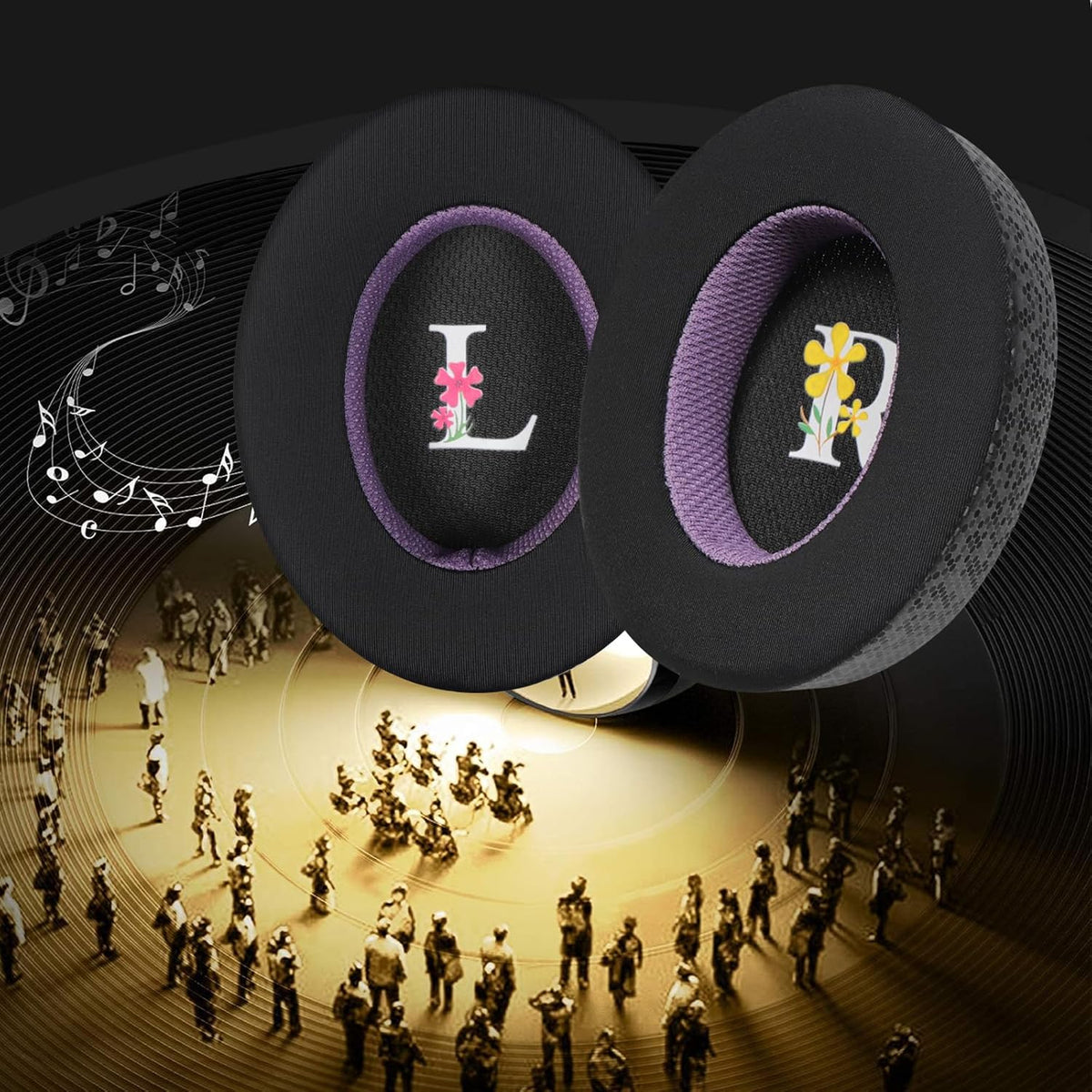 Magic Ice Gel Replacement Earpads for SENNHEISER MOMENTUM3 - Black/Purple, Comfortable & Durable