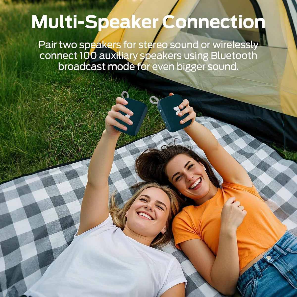 Monster Cube 1 Portable Bluetooth Speaker, IPX7 Waterproof, Bluetooth 6.0, 20H Playtime, Powerful Stereo Sound, Speaker for Home, Outdoors and Travel, Blue