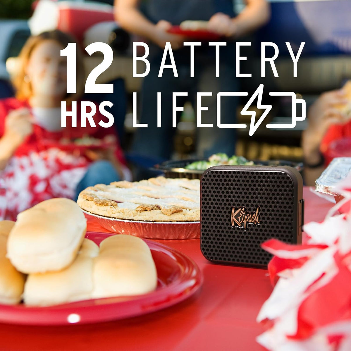 Klipsch The Austin Portable Bluetooth Speaker with a 1.5" Full Range Driver, IP67 dust and Waterproof Rating, 12 Hours of Playtime for a Premium Live Concert Experience