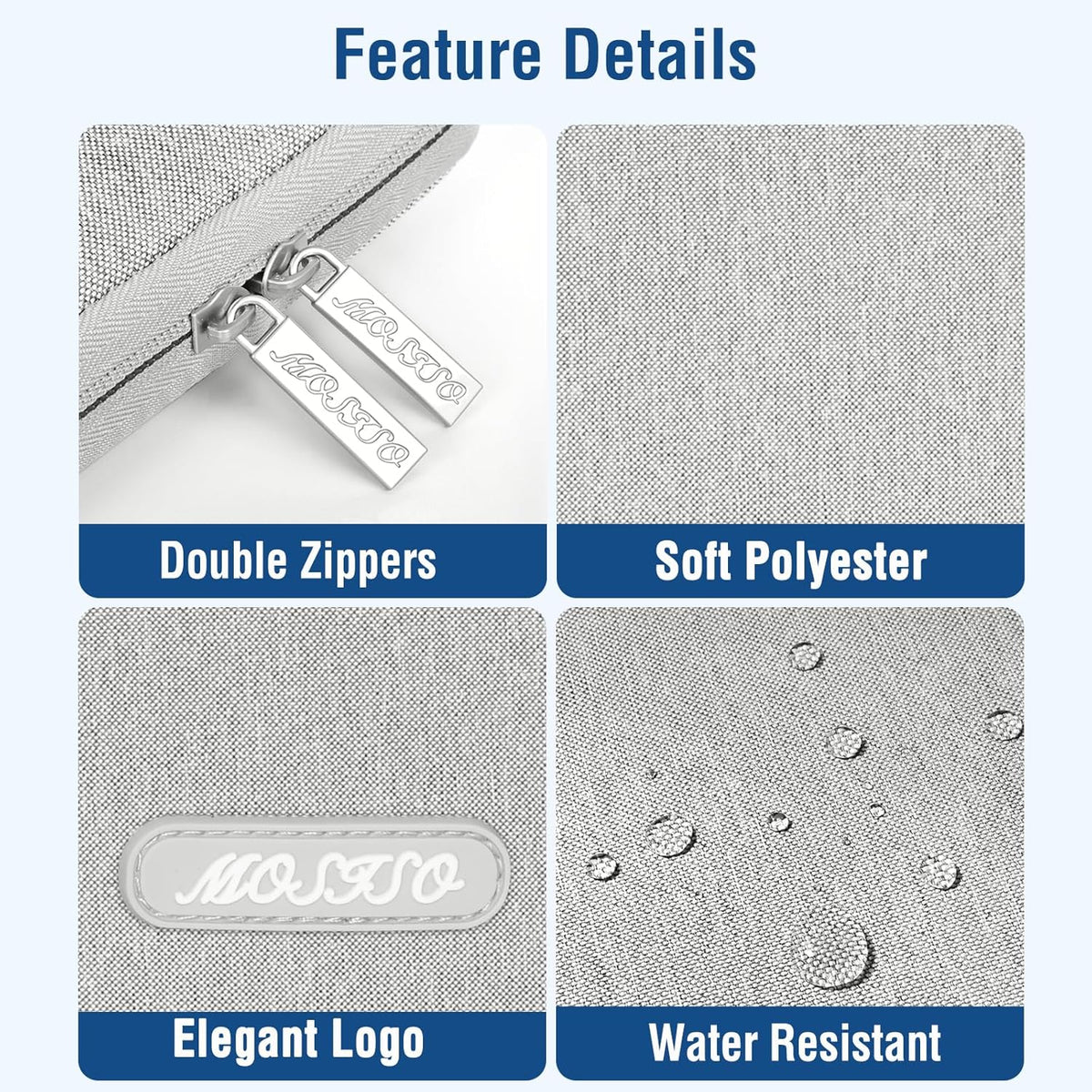 MOSISO Laptop Case 13 inch, 13 inch Laptop Sleeve Compatible with MacBook Air M4 M3 M2 M1 2025-2018 / Pro M2 M1 2025-2016, Polyester Vertical Computer Sleeve Bag with Pocket, Gray