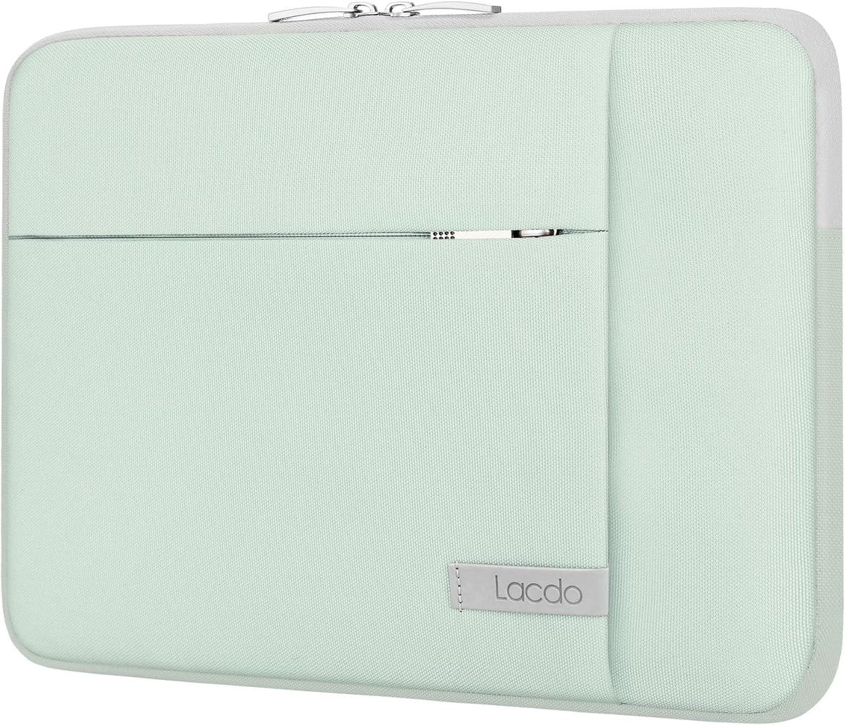 Lacdo 14 Inch Laptop Sleeve Case Computer Bag for HP Lenovo Dell ASUS Acer Chromebook 14 / HP Stream 14 / Dell Inspiron 14 / Lenovo IdeaPad 14 / Acer Spin 3 / ASUS ZenBook 14, Water-Resistant, Green