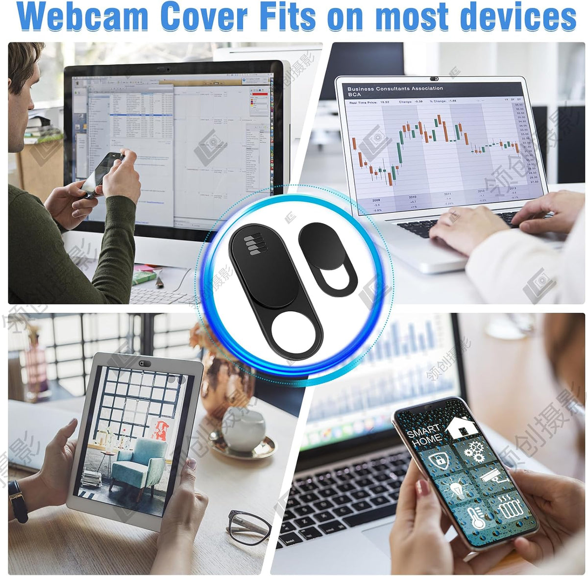 Laptop Camera Cover Slide,3 Large+3 Small Ultra Thin Webcam Cover for Laptop,Computer,Tablet,iPhone 6/7/8 Plus and Tesla Model 3/Y Interior Cabin Camera,Web Cam Blocker Protect Your Privacy