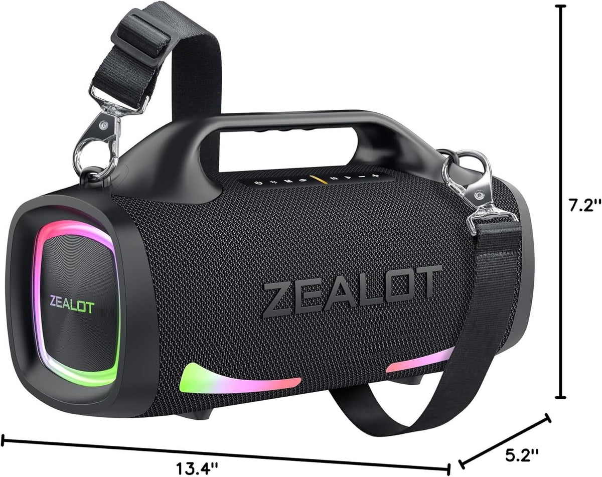 ZEALOT Bluetooth Speaker, 110W Peak(100W) Booming Sound Speakers Wireless, Dual Pairing, XBass, Bluetooth 5.3, 24000mAh Power Bank, Portable Outdoor Waterproof Speaker for Camping, Beach and Party