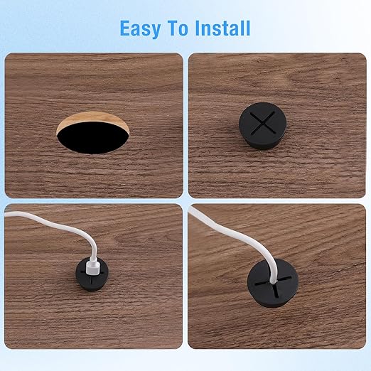 BOPOREAE Desk Grommet, 3/4 in 20 mm White 15 Pcs Silicone Rubber Grommets