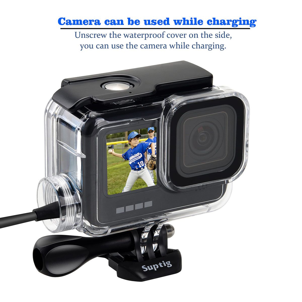 Suptig Waterproof Case, Underwater Case, Diving Case Protective Compatible for Gopro Hero 13, 12, 11, 10, 9 Black Waterproof 164Ft