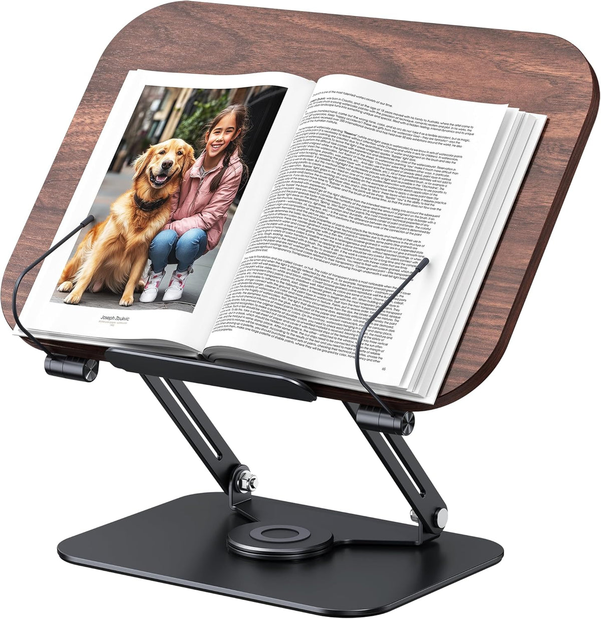 Book Stand for Reading, 360° Adjustable Book Holder, Foldable Book Holder Stand, Cookbook Stand, Textbook Stand, Bible Stand, Music Scores Stand, Laptop Stand, Tablet Stand