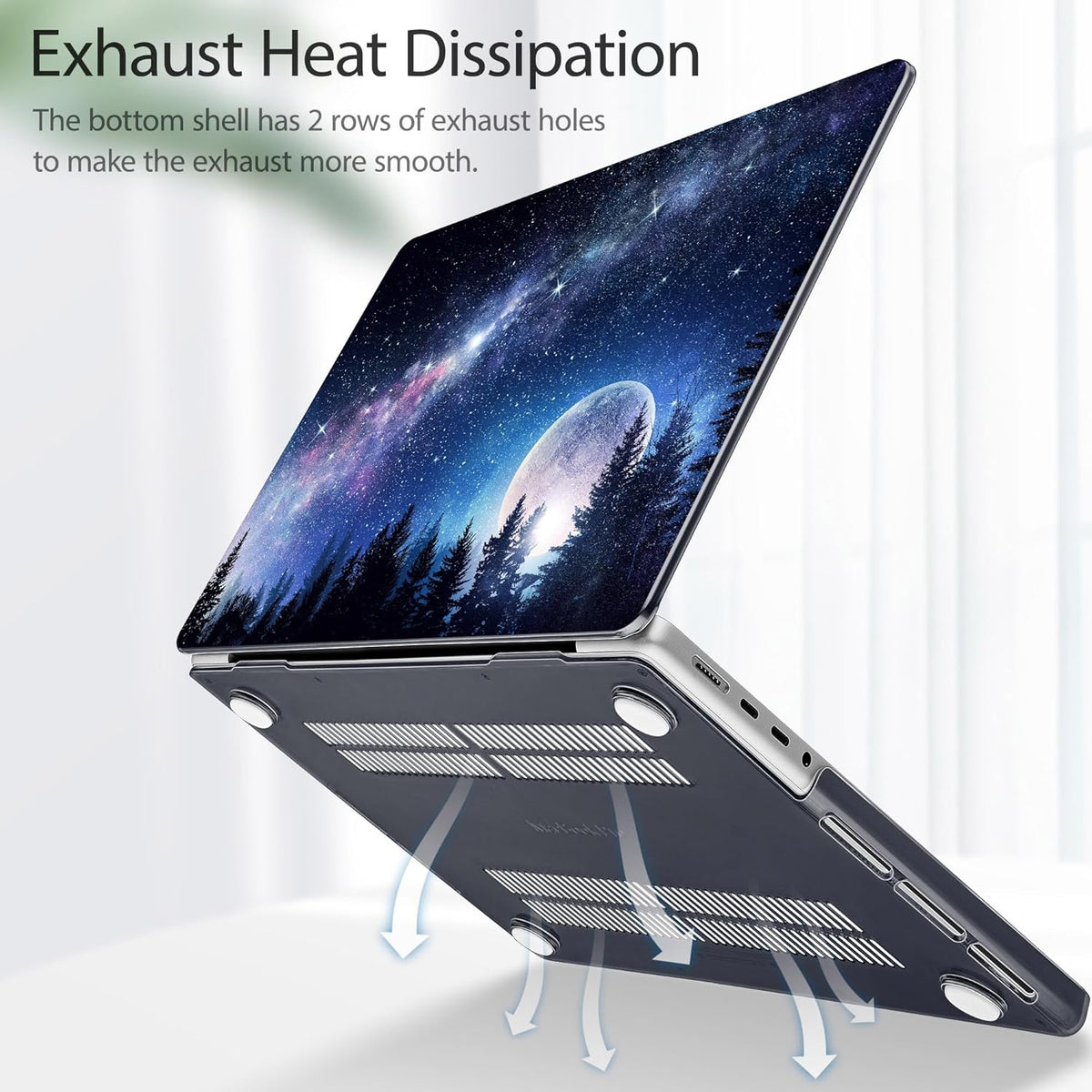 Tuiklol for M4 MacBook Pro 14 Inch Case 2024-2021 Release A3112 A3401 A3185/M3 A2918 A2992/M2 A2779/M1 A2442 Pro/Max Chip,Hard Shell Case with Screen Protector for Touch ID, Moonlight