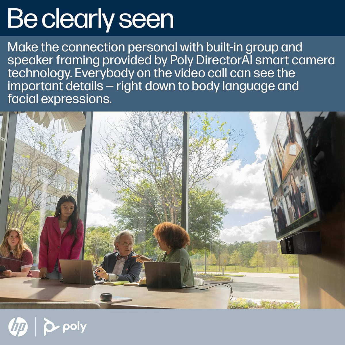 Poly Studio 4K USB Video Conference System (Plantronics) - Camera, Microphone, & Speaker Bar for Small & Medium Conference Rooms - Auto Framing & Tracking - Teams/Zoom Certified - Amazon Exclusive