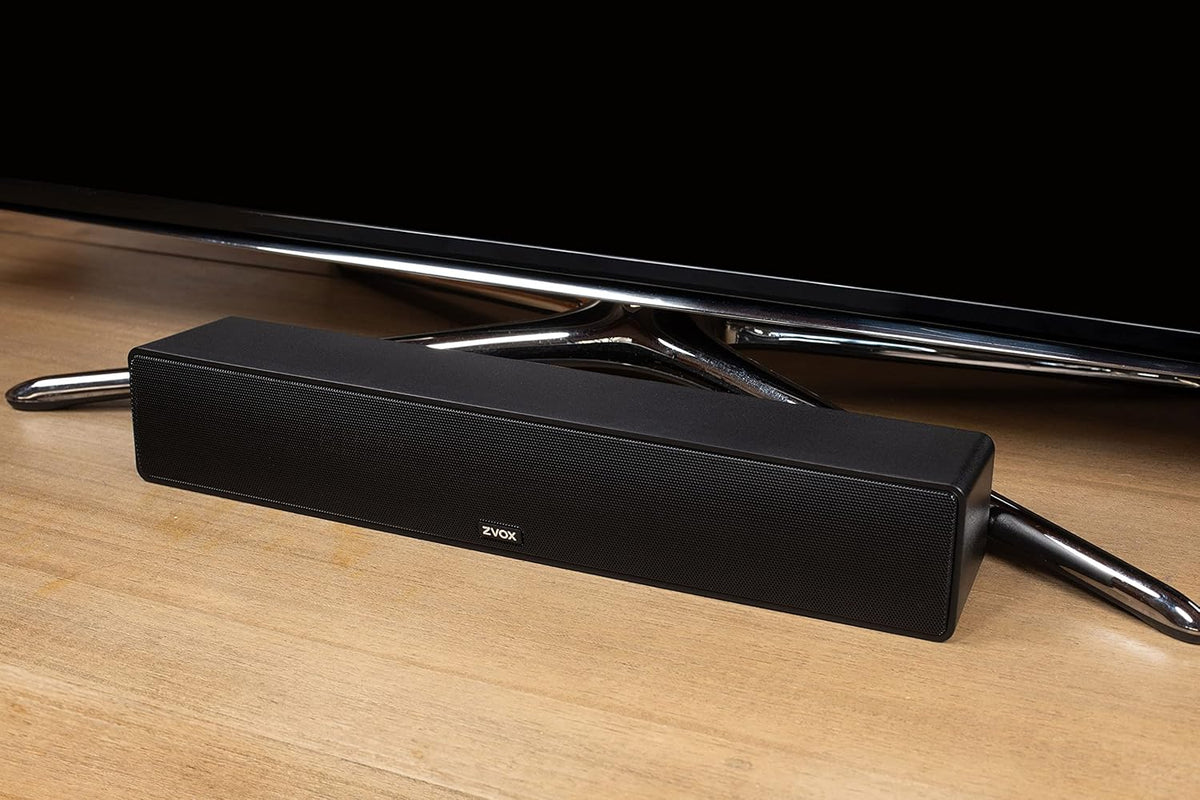 ZVOX Dialogue Clarifying Sound Bar - Patented Hearing Technology, AccuVoice TV Sound Bar with 12 Levels of Voice Boost, 17" Home Theater TV Speakers, Ideal for Smart TVs - AV157 Black