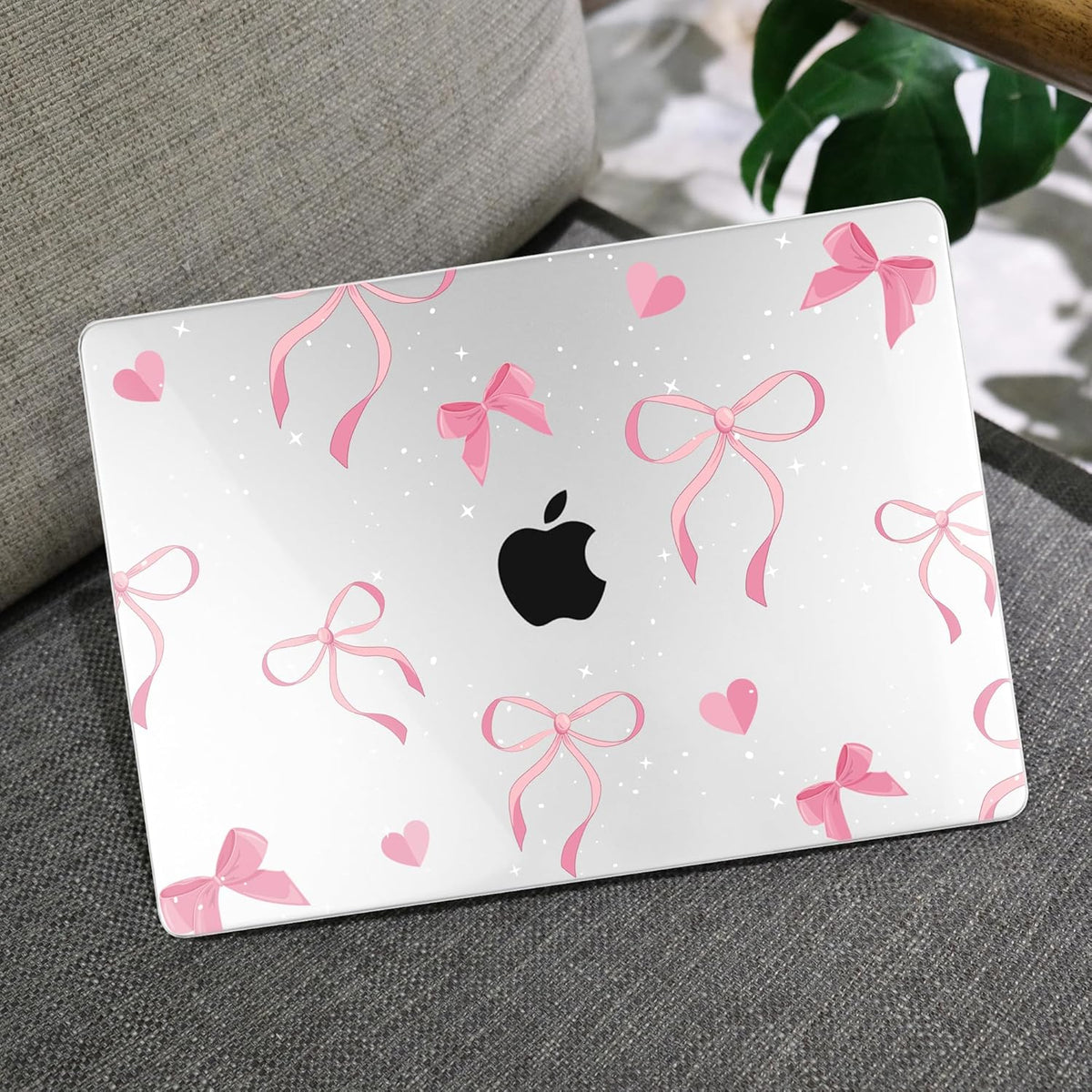 MEEgoodo Case for M4/M3/M2 MacBook Air 13.6 inch Case 2025 2024 2022, Fit Model A3240/A3113/A2681, Laptop Hard Shell with Keyboard Cover Compatible with MacBook Air 13 inch, Pink Ribbons Bows