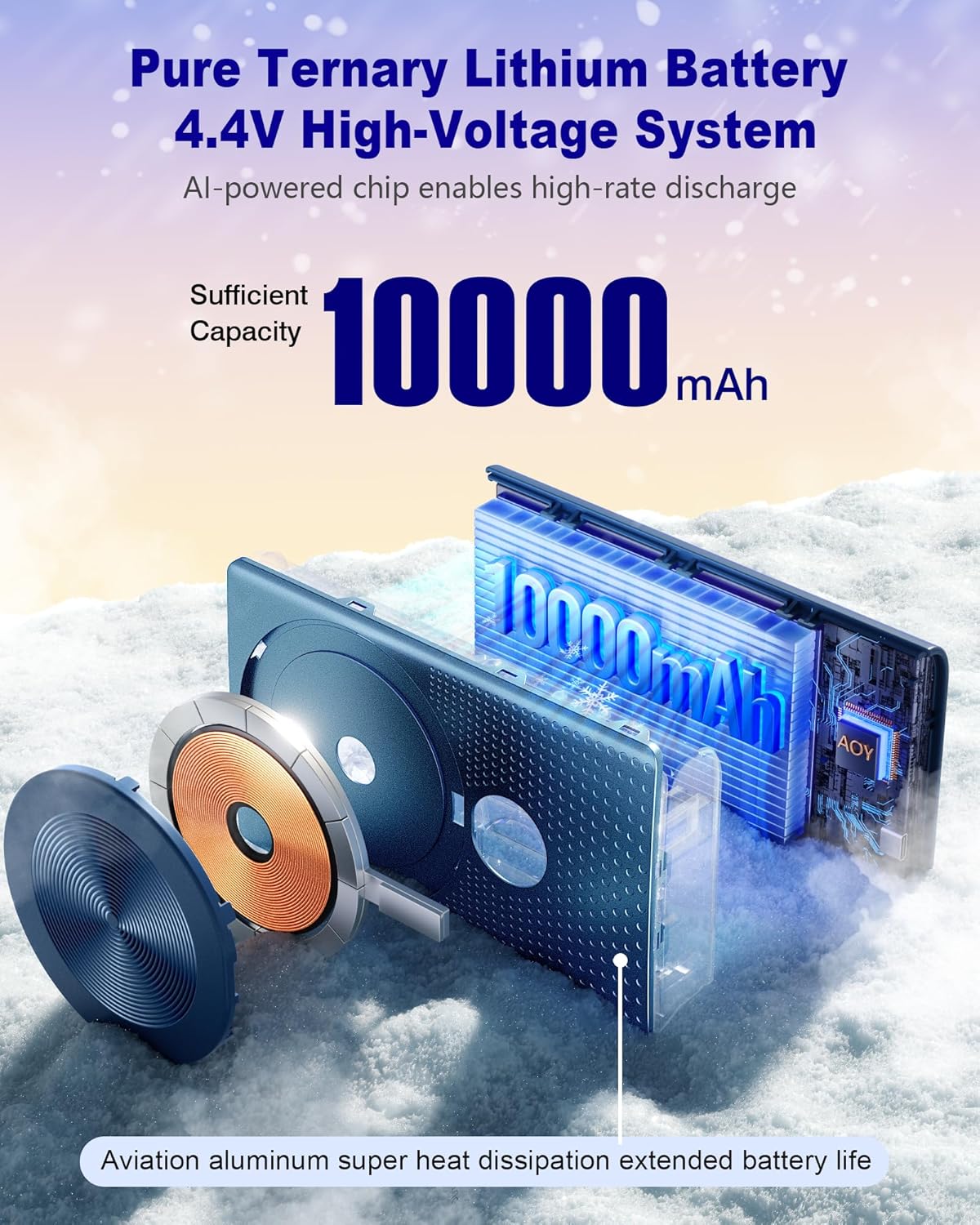 Kesguar Magnetic Portable Charger, 10000mAh 22.5W PD Super Fast Charging Wireless Power Bank. Ultra-Strong Magnet, USB C in&Out Battery Pack for Magsafe, iPhone 16/15/14/13/12 Pro Series, Dark Blue