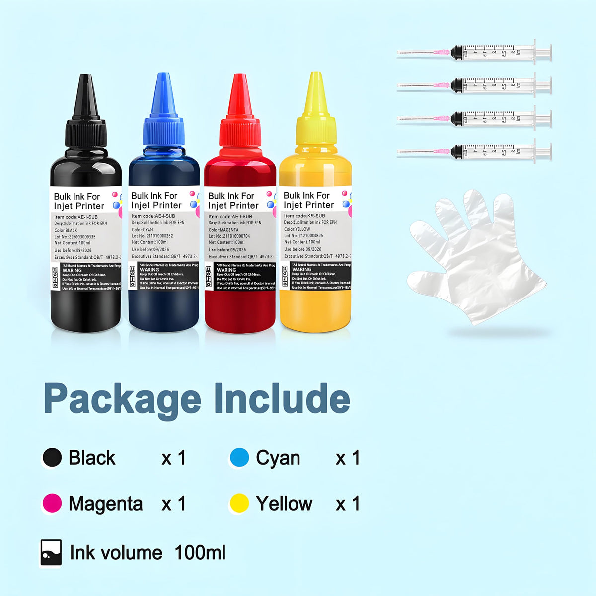 KSUMEI Sublimation Ink Refilled 100 ml Bottle Heat Press Transfer Compatible with Epn 15000 C88 C88+ WF7720 ET2720 ET2760 ET2750 ET4760 WF7820 Inkjet