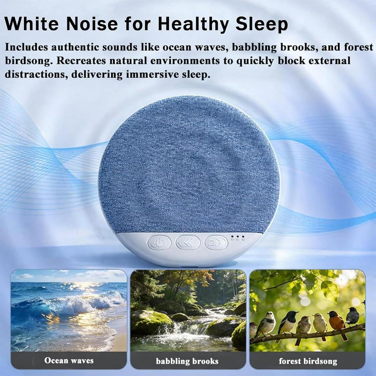 Generic Wireless Sleep Speaker, Rechargeable White Noise, Sound Machine for Adults and Kids, Perfect for Home, Office