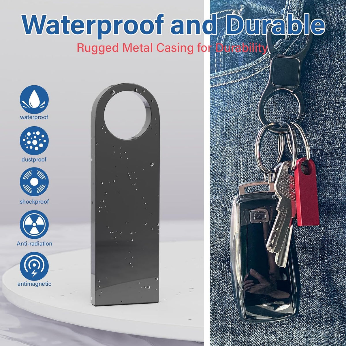 Customizable Flash Drives 1GB, Wooolken Personalized USB 2.0 Thumb Drives 10/20/50/100 Pack, Logo Pendrive Custom Memory Stick USB Engraved Logo (Metal)