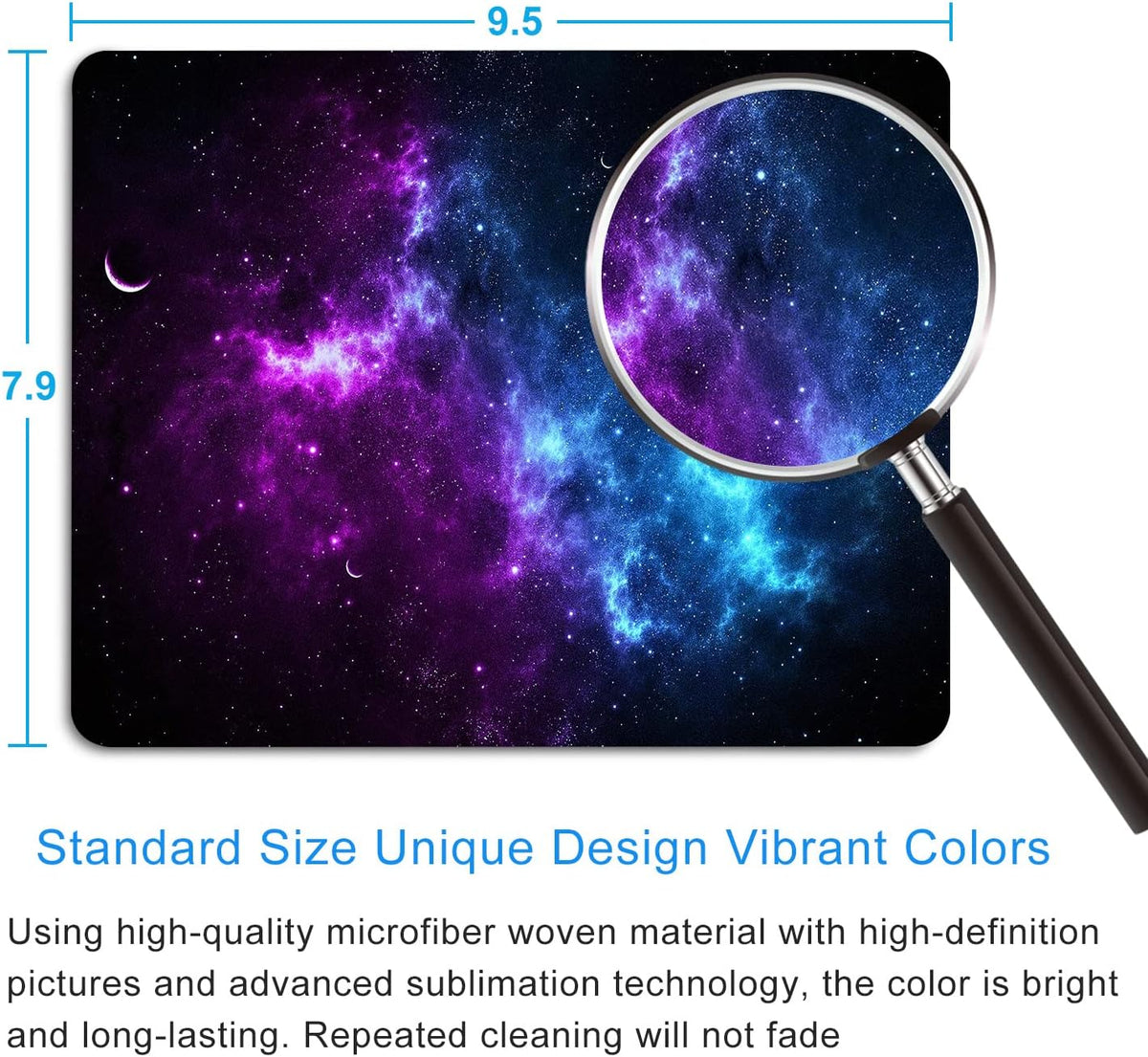 Galaxy Mouse pad Non-Slip Rubber Mouse pad for Laptop Computer Personalized Office Decoration Accessories 9.5 x 7.9 inch