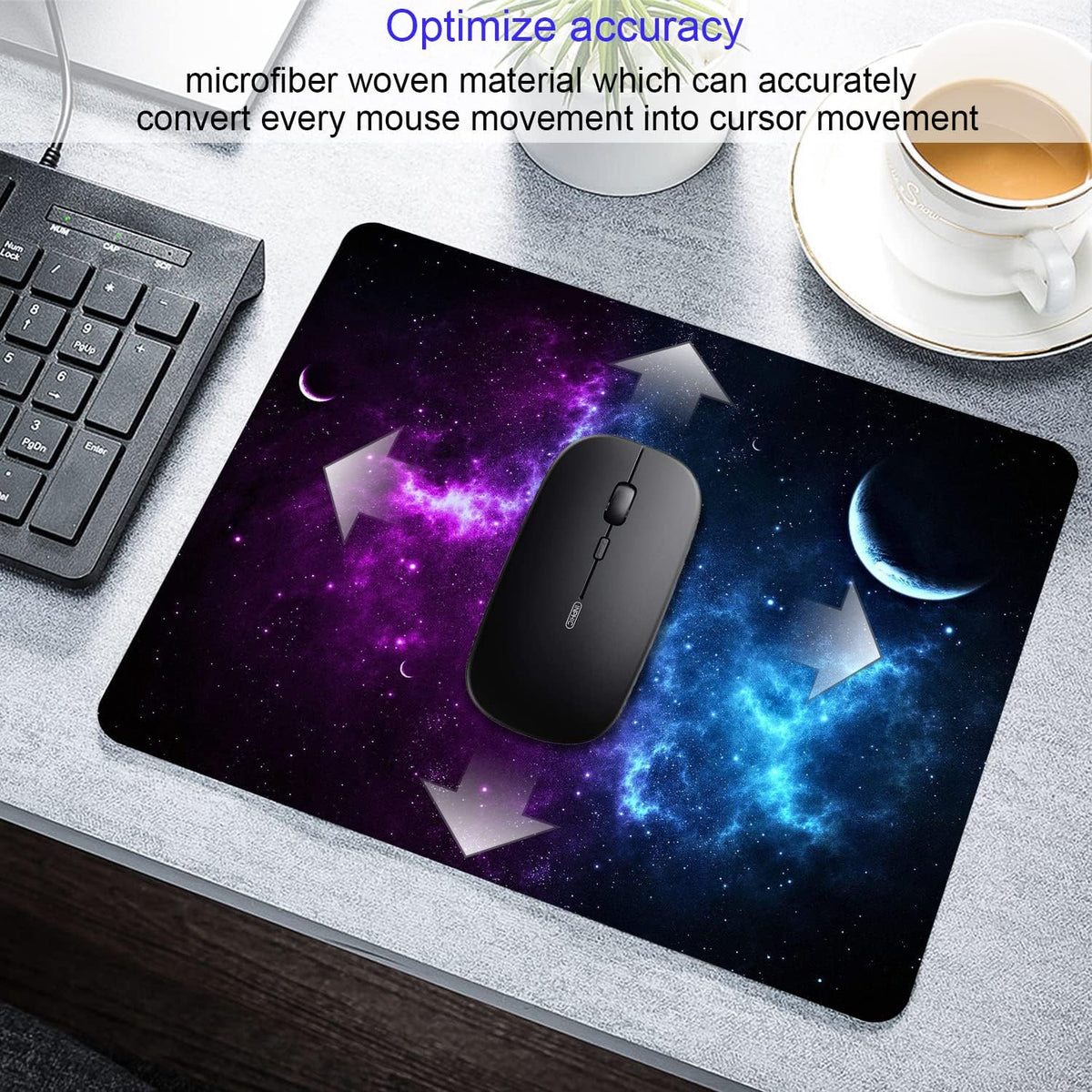Galaxy Mouse pad Non-Slip Rubber Mouse pad for Laptop Computer Personalized Office Decoration Accessories 9.5 x 7.9 inch