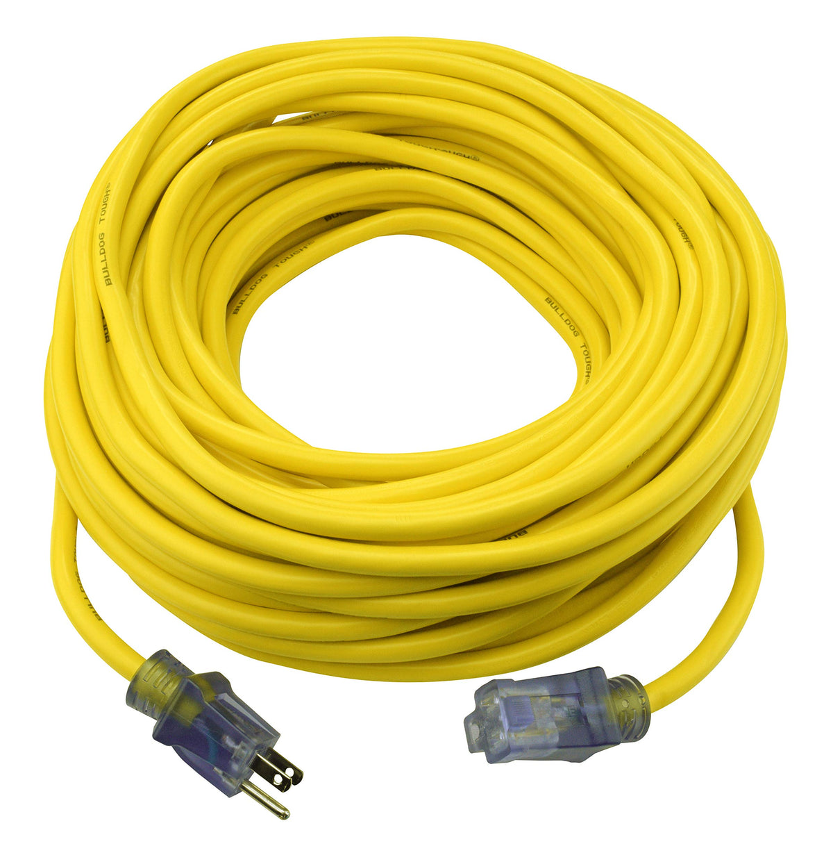 Prime Wire and Cable LT511835 100-Foot 12/3 SJTOW Bulldog Tough Extension Cord with PrimeLight Indicator Light, Yellow