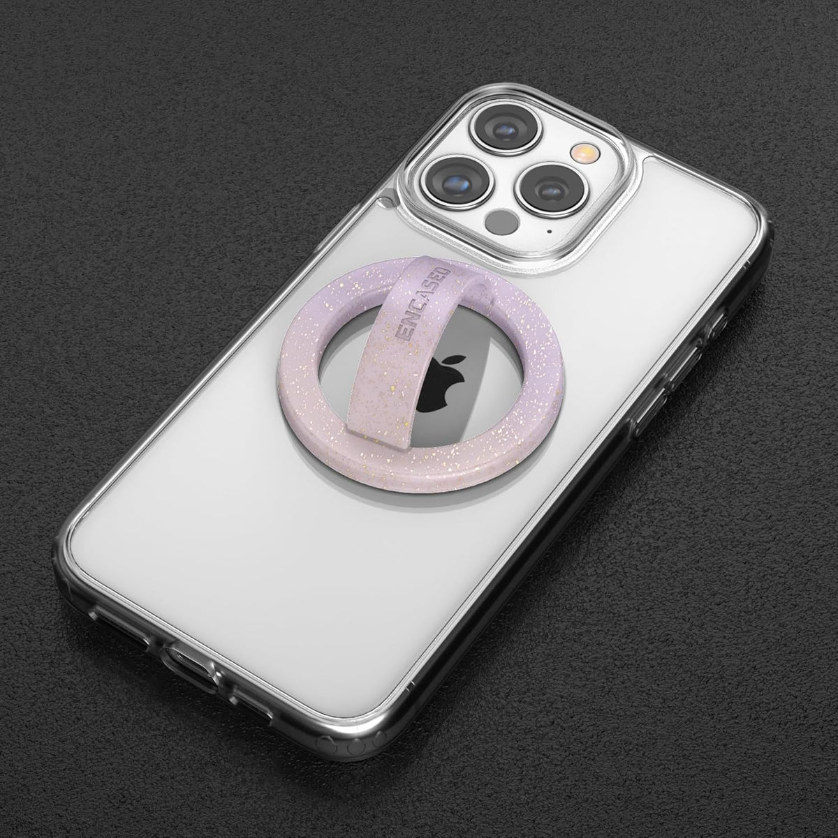 2-Pack Magnetic Phone Grip Holders Compatible with MagSafe, Soft-Touch Silicone Finger Loops for iPhone, Comfortable and Secure Fit (Clear Sparkle & Unicorn Gradient)