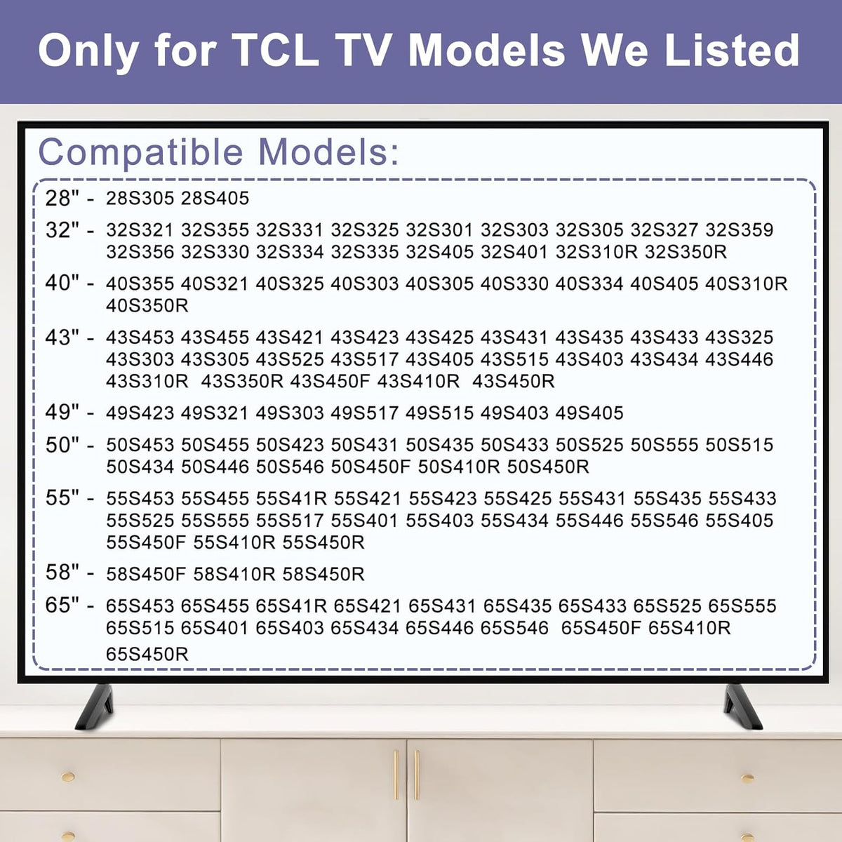 32" 40" 43" 49" 50" 55" 65" 40S325 43S431 50S423 50S546 55S401 65S555 TV Legs for TCL TCL TV Stand Legs, Stand for TCL