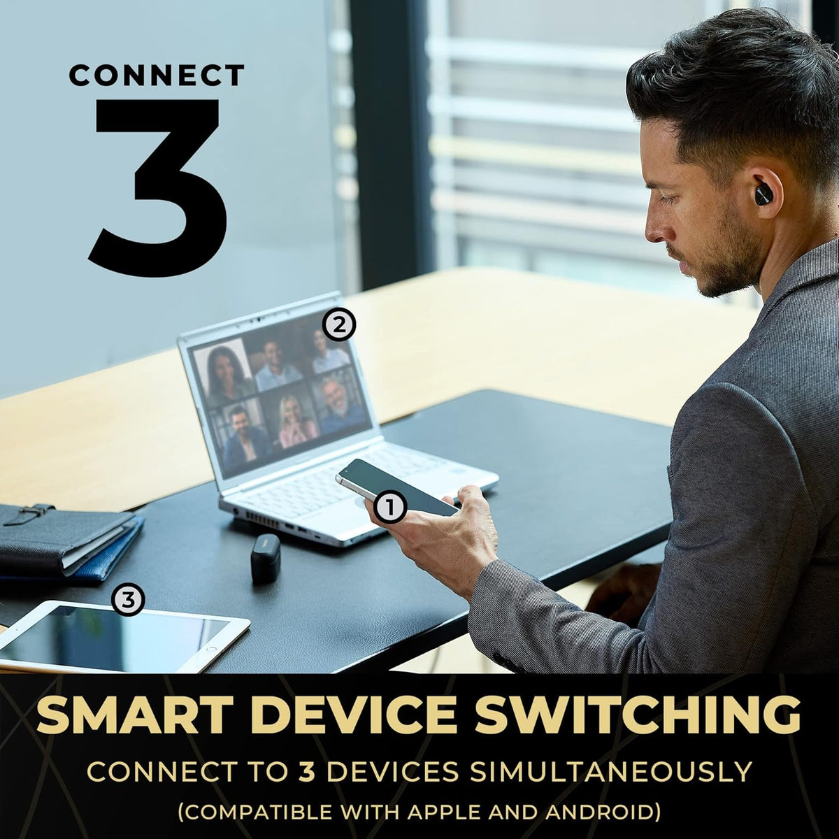 Technics Premium Hi-Fi True Wireless Bluetooth Earbuds with Advanced Noise Cancelling, 3 Device Multipoint Connectivity, Wireless Charging, Hi-Res Audio + Enhanced Calling - EAH-AZ80-K (Black)