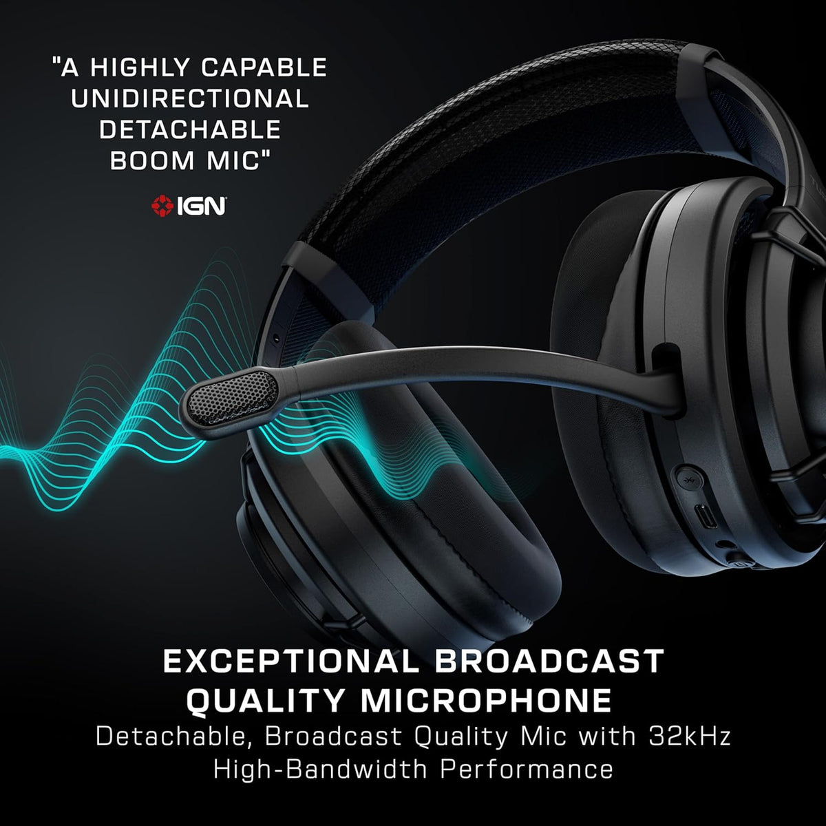 Turtle Beach Atlas Air Wireless Open Back PC Gaming Headset - PC, PS5, PS4, Mobile - 24-bit High-Fidelity Audio, Broadcast Grade Mic, Bluetooth, Floating Earcup, Memory Foam Cushions, 50-Hr Battery