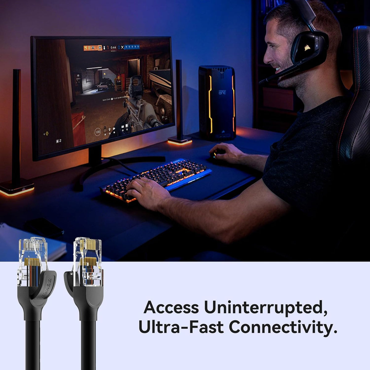 6 6.6ft, 250MHz 10Gbps RJ45 10/100/1000/10000 BENFEI Cat Ethernet Cable Network Cable, LAN Cable for Mbps Network
