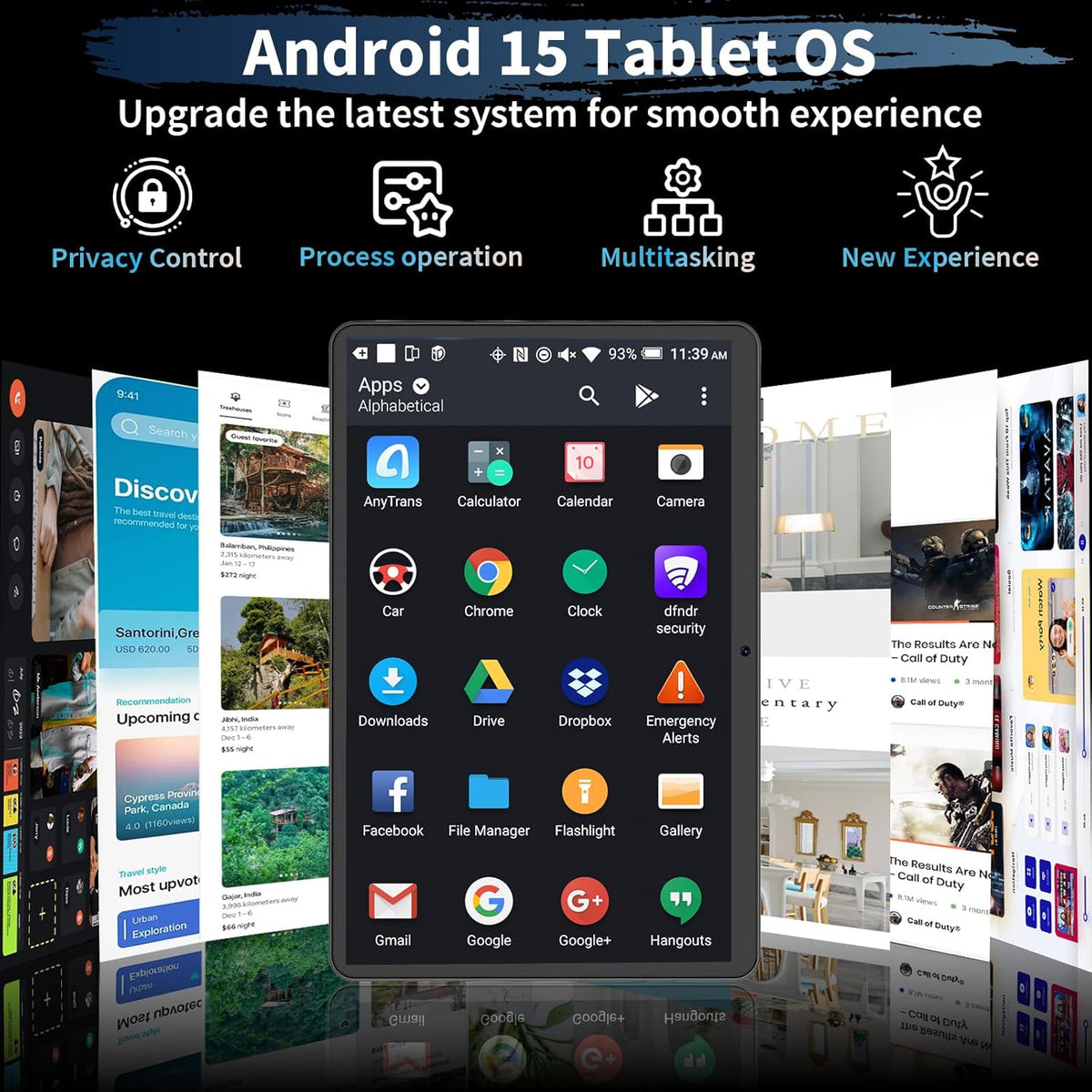 Android 15 Tablet, 26GB + 256GB (2TB Expandable), 10.1-inch Tablet with Keyboard, 8000 mAh Battery, BT 5.0, 5G WiFi, Widevine L1, 2-in-1 Tab with Mouse, Protective Case，Stylus（Green）