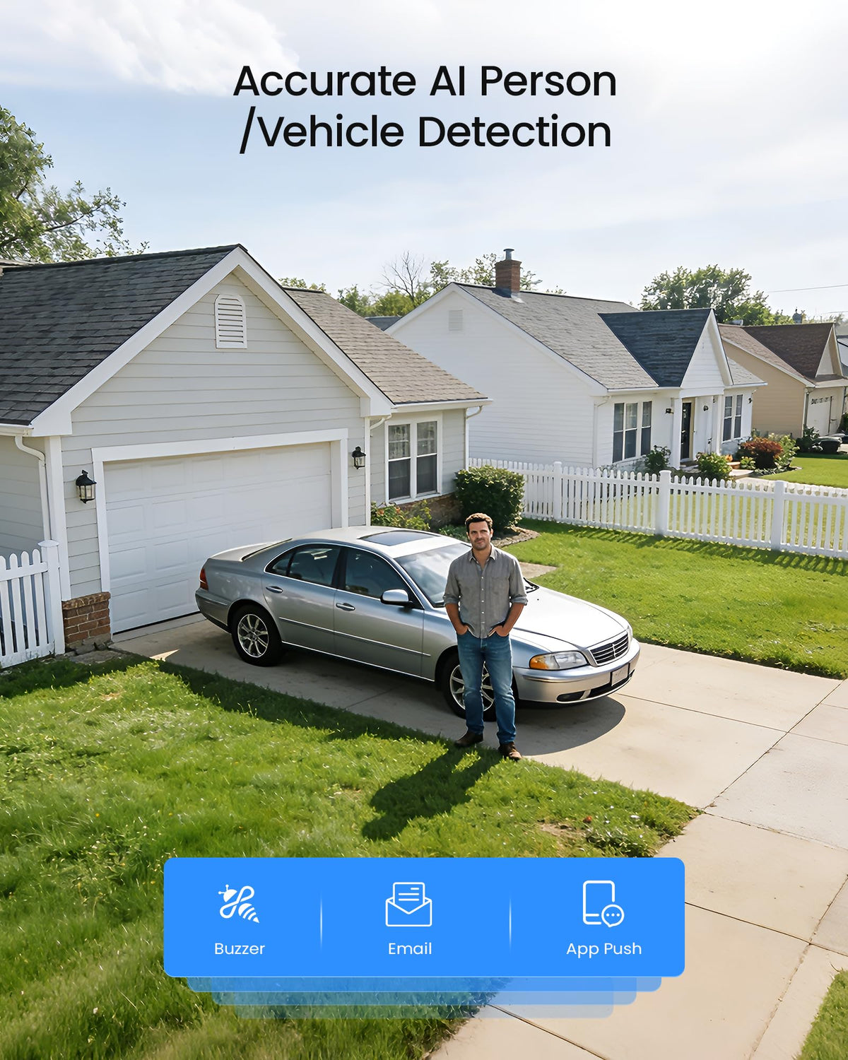ZOSI H.265+ Home Security Camera System with AI Human Vehicle Detection, 5MP 3K Lite 8 Channel CCTV DVR Recorder and 8 x 1080p Weatherproof Bullet
