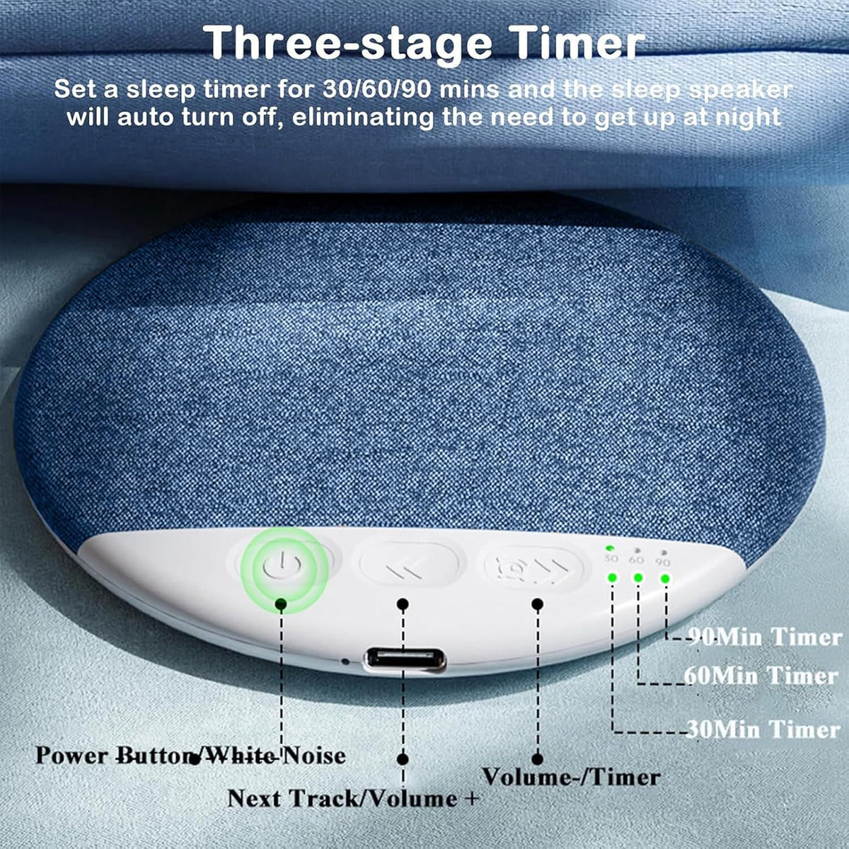 Generic Sleep Speaker, Professional Rechargeable Wireless White Noise Sound Machine for Sleeping Adults, Indoor Outdoor