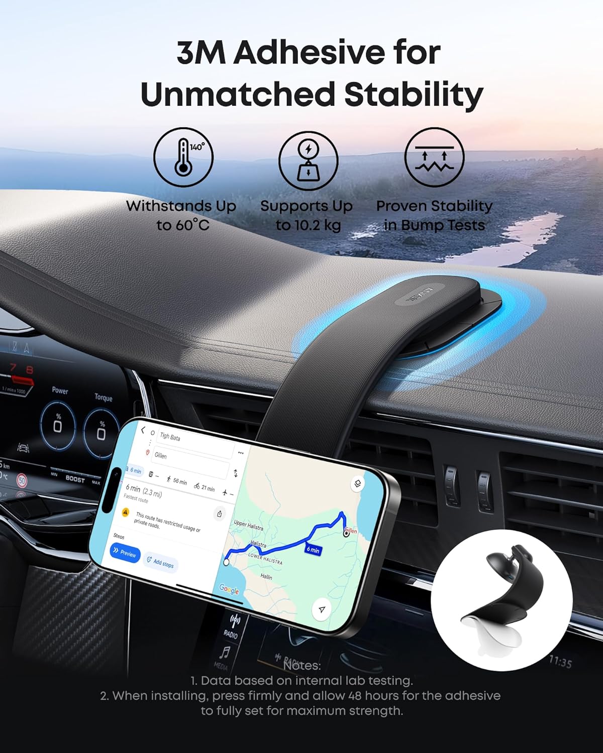 Anker Nano Magnetic Wireless Car Charger, 360° Adjustable Mount Car Charger with Detachable Pad, 15W Qi2 Certified with Alloy Bracket, Fast Charging for iPhone 16/15/14/13/12 Series (Adapter Included)
